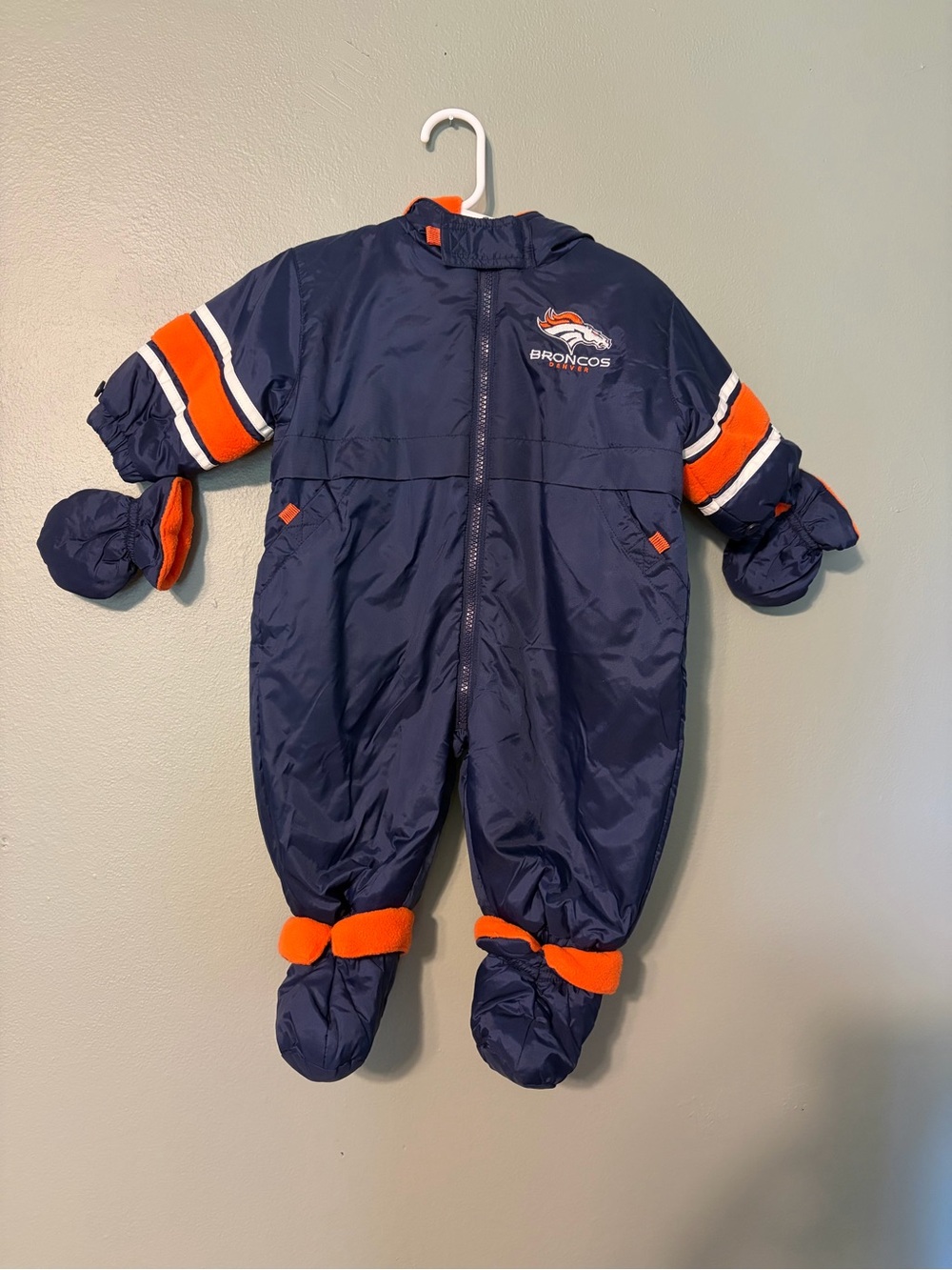 NFL Denver Broncos Baby Reversible 6/9mo Snowsuit